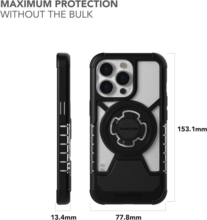 ROKFORM - iPhone 13 Pro Hülle, Crystal Series, Dual Magnet Plus MagSafe kompatibel, schlanke magneti