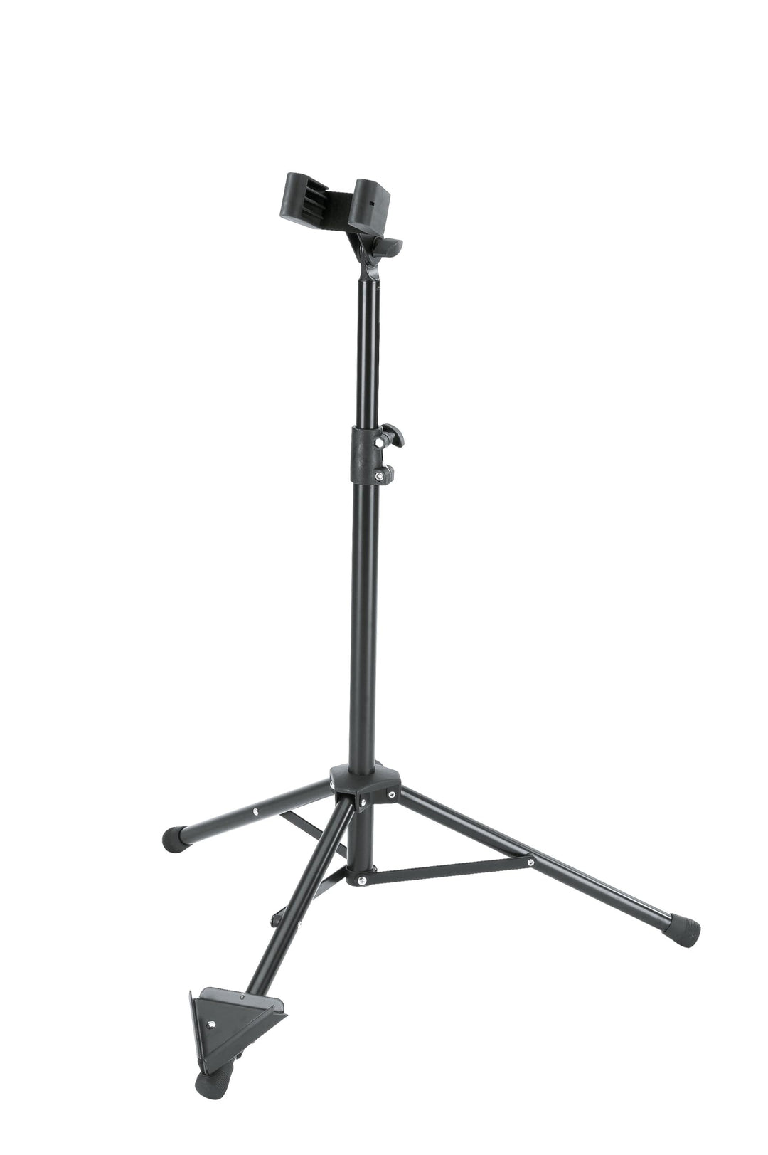 K&M 15060 Bassklarinettenständer Schwarz Stahl - variable Breite, grosse Auflageschale - Höhe bis 12