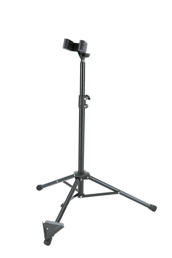 K&M 15060 Bassklarinettenständer Schwarz Stahl - variable Breite, grosse Auflageschale - Höhe bis 12