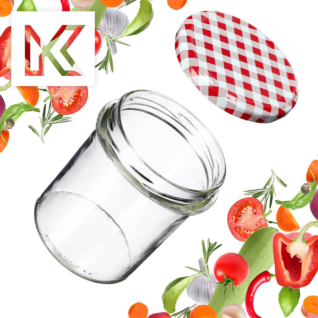 KADAX 10er Set Marmeladengläser 350ml TO82, Einmachgläser Vorratsgläser Mason Jar mit Schraubdeckel,