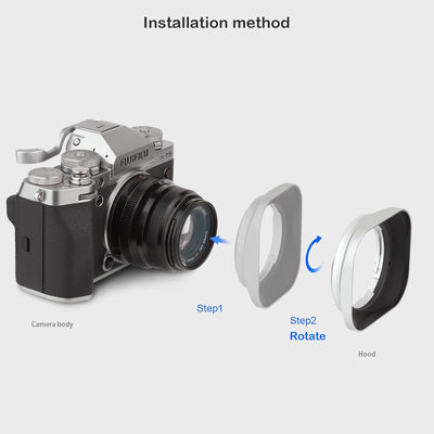 Haoge LH-X35S Bajonett Quadratisch Metall Gegenlichtblende für Fujifilm Fuji Fujinon XF 35mm f/2 R W