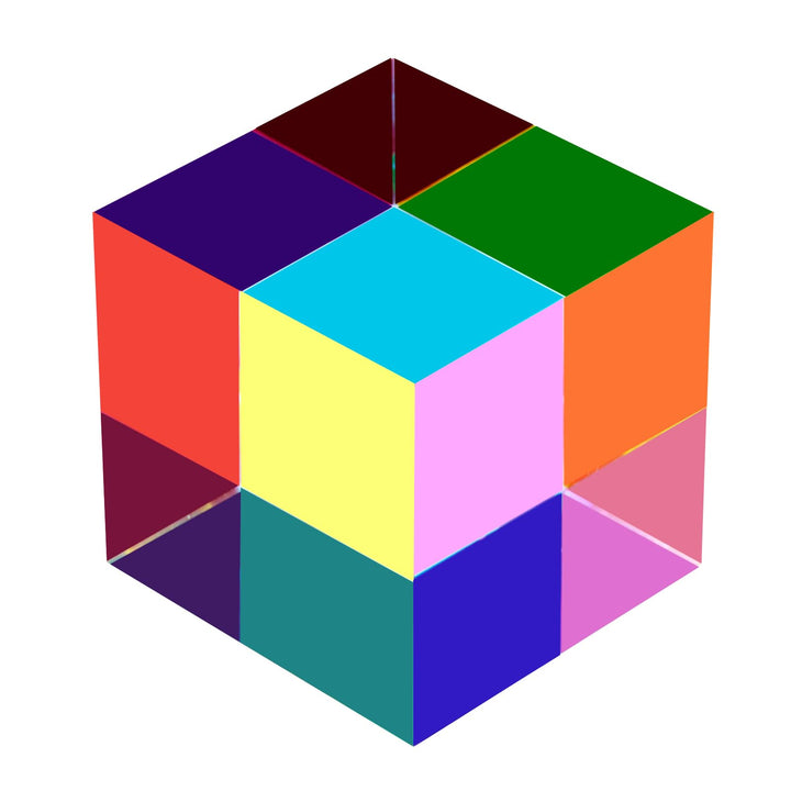 ZhuoChiMall CMY Mixing Color Cube, 40 mm (1,57 Zoll) Acrylwürfelprisma, CMYcube für Heim- oder Bürod