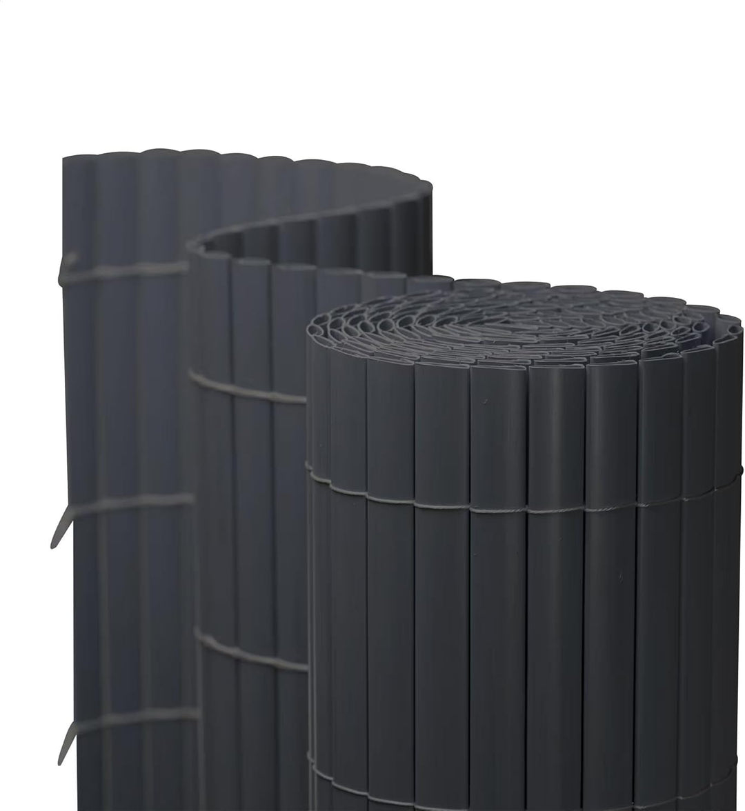 casmartis PVC Sichtschutzmatte - grau - 120 x 400 cm - Zaunsichtschutz, Sichtschutzzaun, Balkonverkl