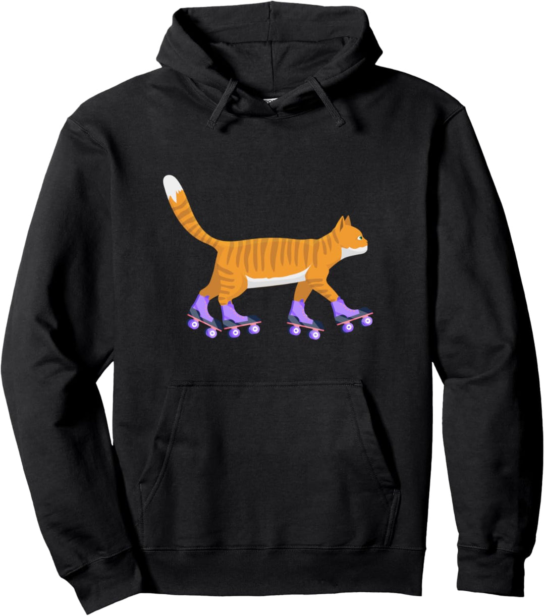 Katze Inline Skates Skatercat Skater Rollschuhe Geschenk Pullover Hoodie