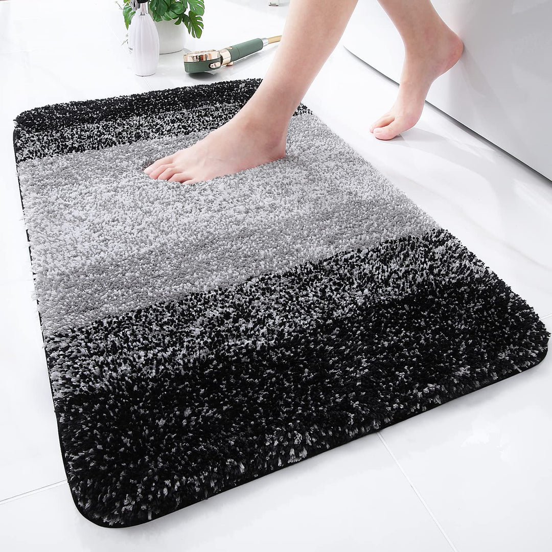 Homaxy Weich Badezimmerteppich 51x76 cm, rutschfest waschbar Badematte Flauschige Hochflor Badteppic