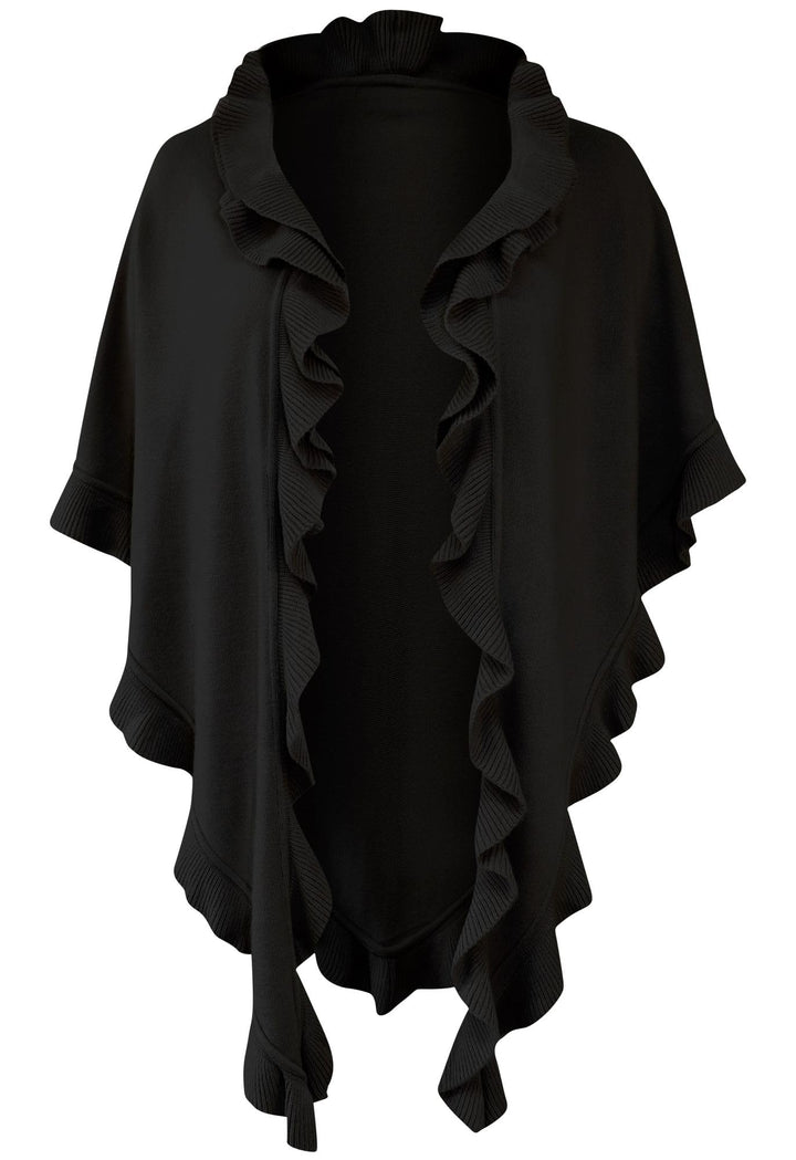 Poncho Cape Trachtentuch Umhang Stola Schultertuch Trachten-Tuch Damen Strickponcho Tracht Strick Tr