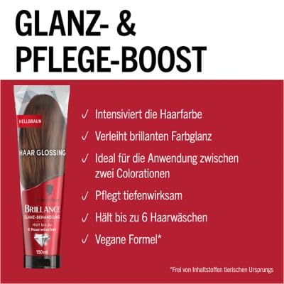 Brillance Glanz-Behandlung, Haar Glossing Hellbraun (3x 150 ml), pflegt und intensiviert die Haarfar