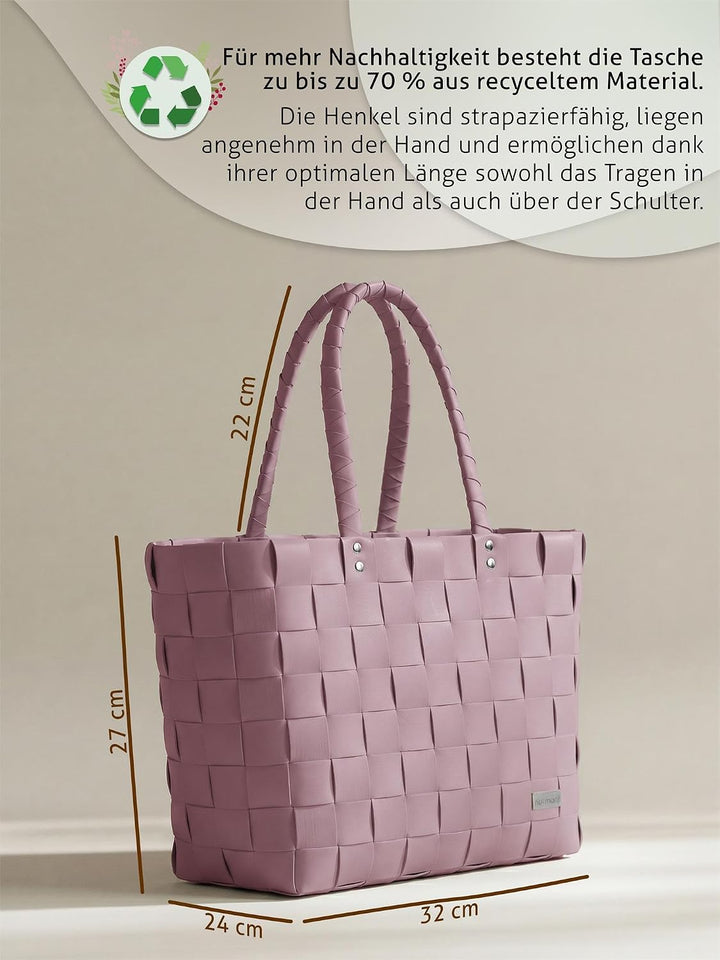 normani Flecht-/Einkaufskorb - inkl. eingenähter Innentasche für Schlüssel, Handy etc - grosser Shop