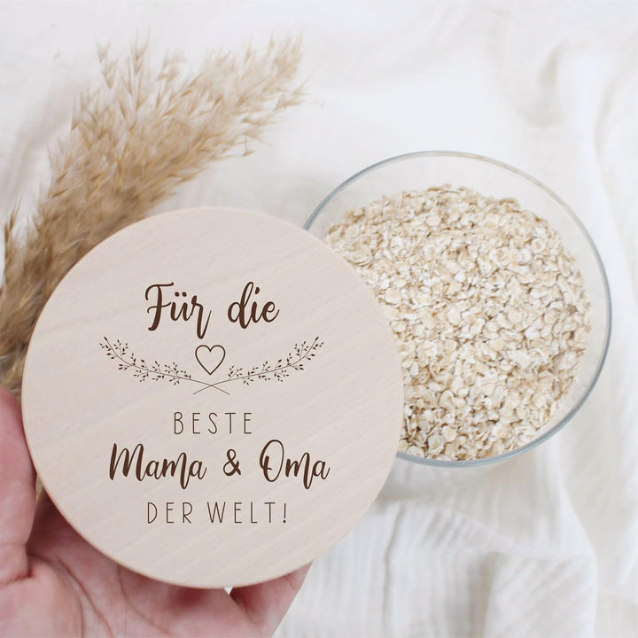 Vorratsglas 530ml Für die beste Mama & Oma der Welt - Aufbewahrungsglas Geschenkidee Keksdose Vorrat