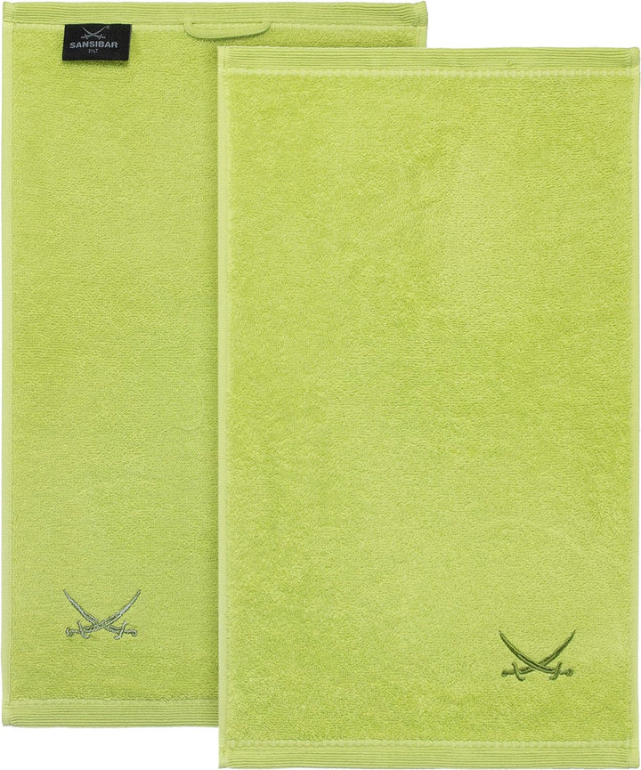 Sansibar Gästehandtuch 6er Set 30x50 cm 100% Baumwolle mit gesticktem Säbel Logo Set Handtuch Seiftu