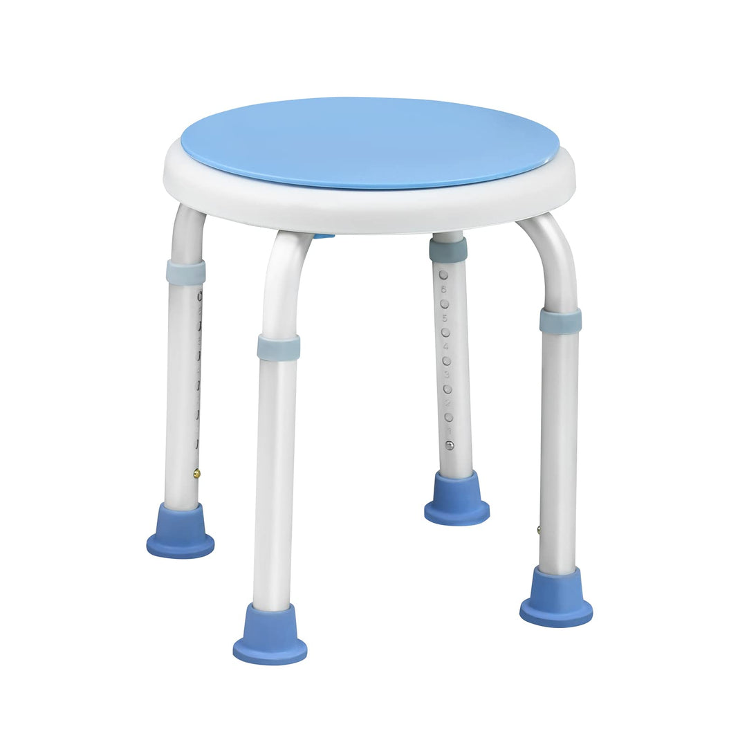 UISEBRT Duschhocker 360°Drehbar Duschstuhl Höhenverstellbar Badehocker mit Anti-Rutsch-Füsse Duschhi