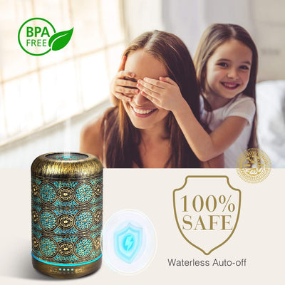SALKING Aroma Diffuser, 260ml Metall Aromatherapie Diffusor für ätherische Öle, Raumbefeuchter Elekt