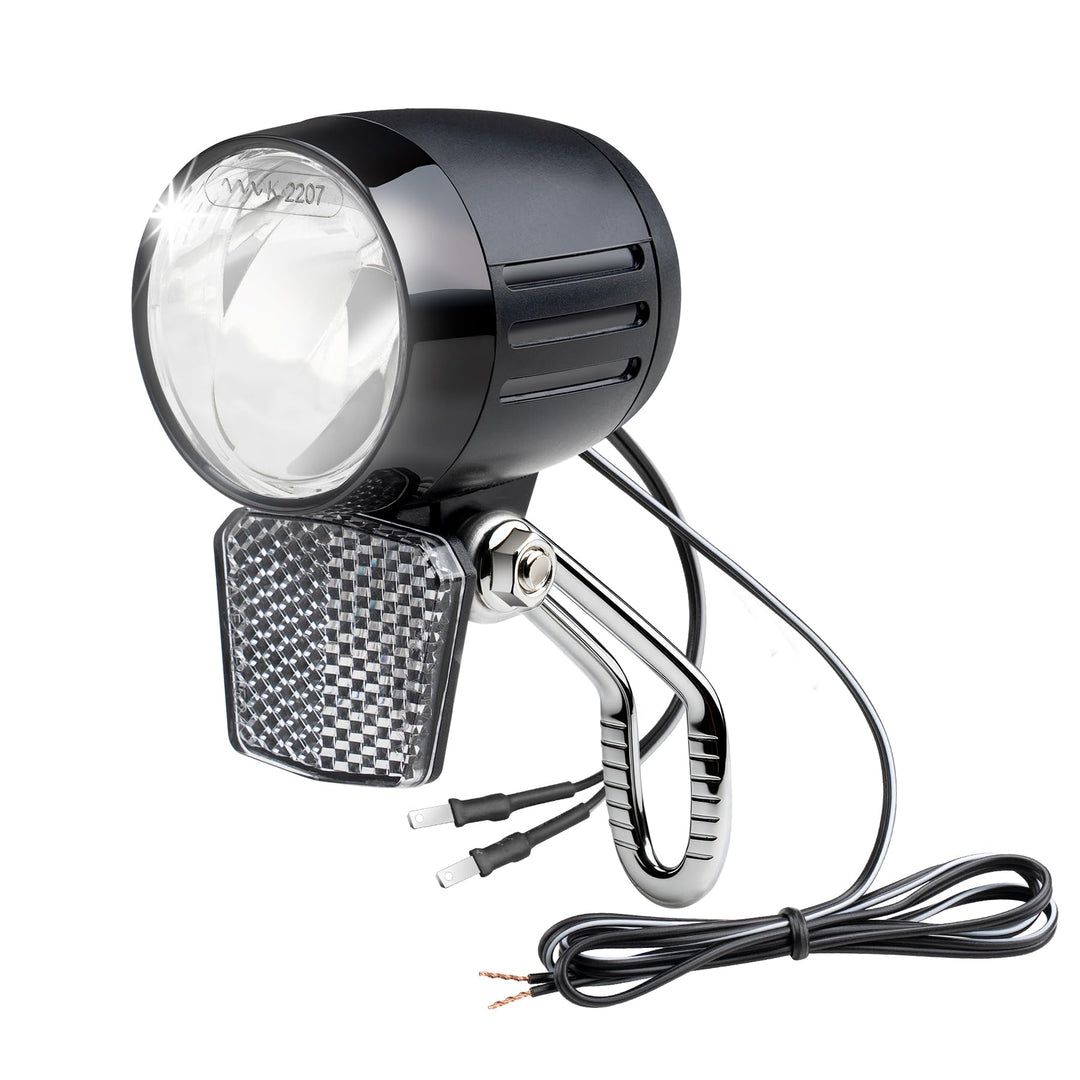 E-Bike LED Fahrradlicht Dynamo Vorne mit Lichtautomatik Standlicht, 60 LUX StVZO Zugelassen Dynamo F
