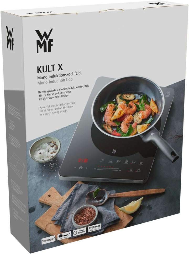 WMF Kult X Einzel- Induktionskochfeld, Kochplatte bis 28 cm, 1 Kochfeld, 8 Stufen, Topferkennung, To