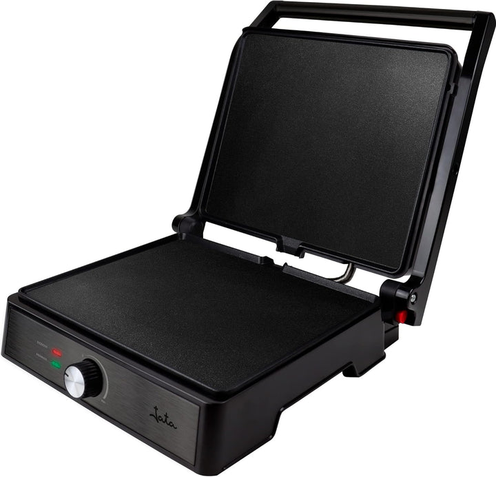 Jata JEGR1913 Elektrischer Doppel-Grill-Grill mit 2 Grillplatten, 29 x 24 cm, Öffnung 180°, kippbare