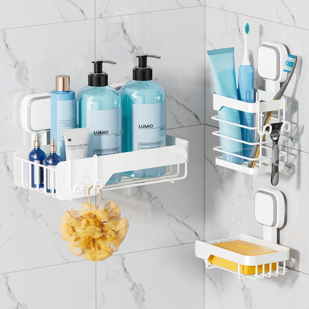 TAILI Duschablage Ohne Bohren Rostfreie Duschregale für die Dusche Grosse Kapazität Bad Organizer Oh