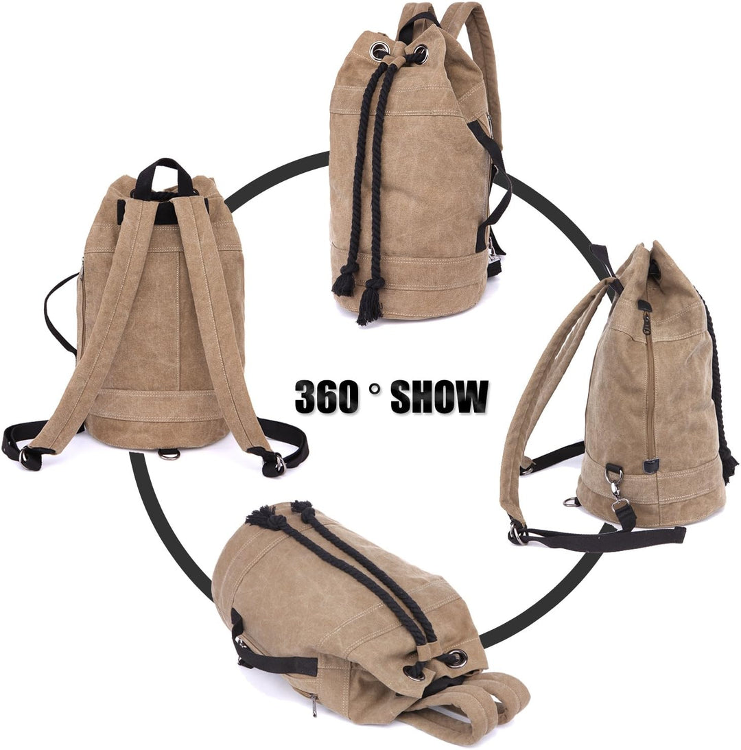 LOSMILE Rucksäcke Damen Herren Daypacks Seesack Leinwand Rucksack Canvas Reisetaschen Umhängetasche