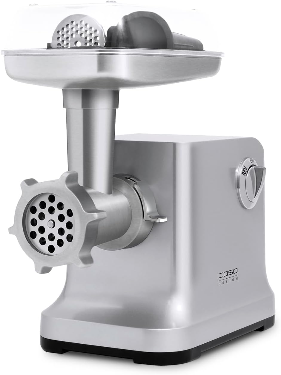 Caso FW2000 Elektrischer Fleischwolf, inkl. Spritzgebäck, Aufsatz 800 W nominal, 2000 W locked, ca.