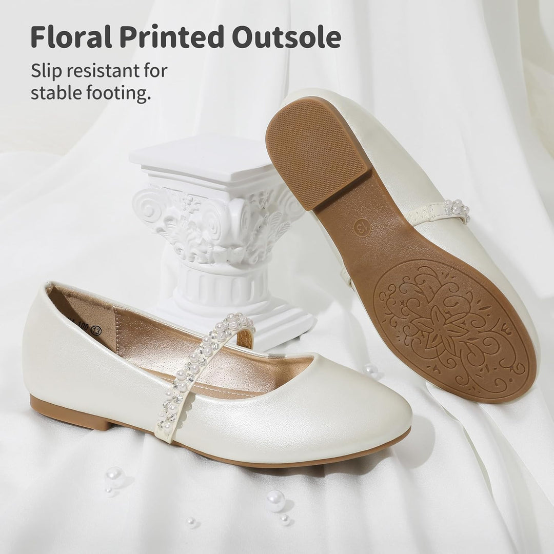 DREAM PAIRS Mädchen Mary Jane Strap Flache Schuhe Ballerinas Prinzessin Schuhe Flache Schulschuhe 28
