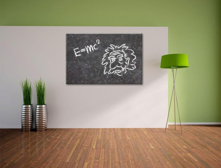 Pixxprint Albert Einstein Pinsel Effekt, Format: 100x70 auf Leinwand, 100x70