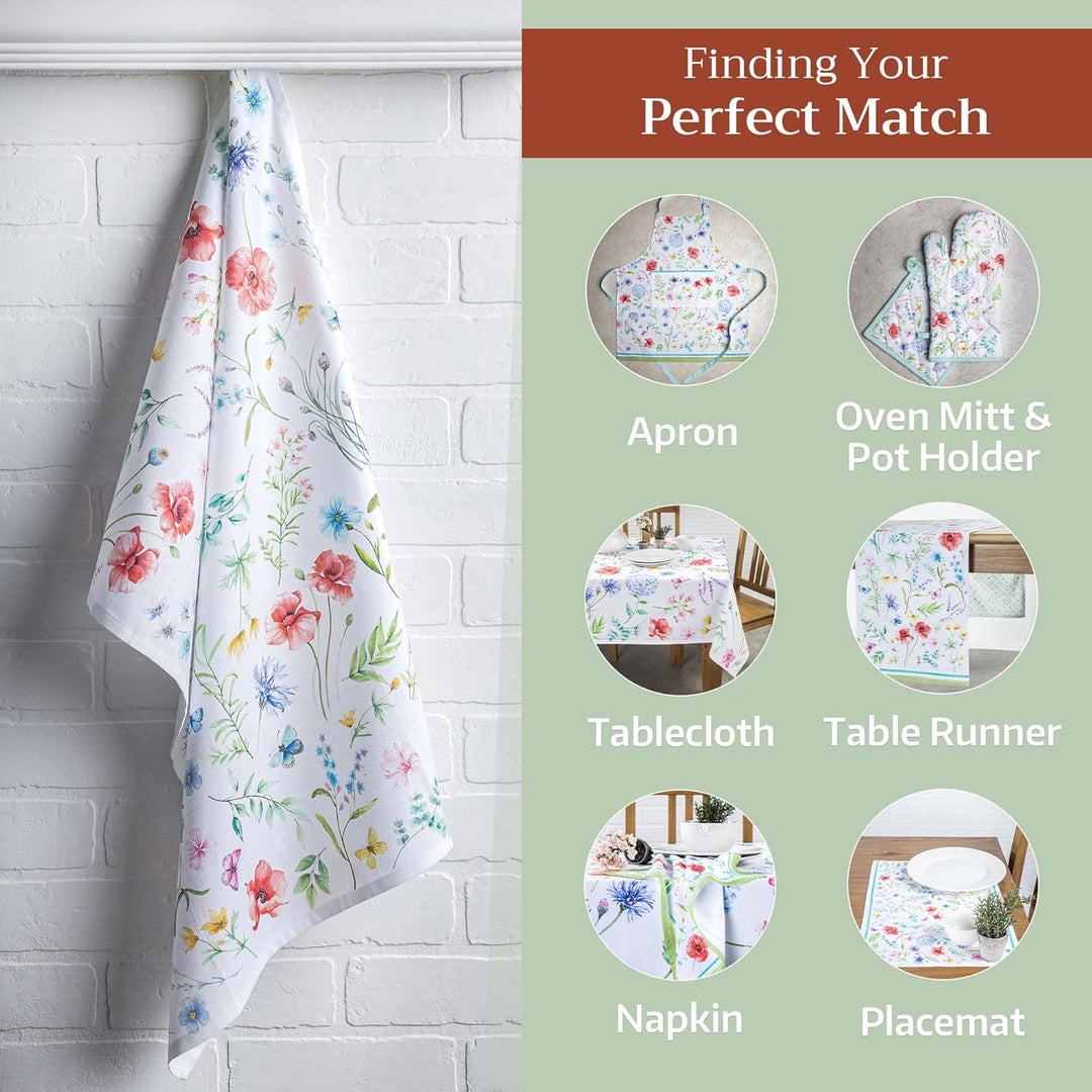 Maison d' Hermine Just Florals 100% Baumwolle Set von 3 Multi-Purpose Küchenhandtuch | Bar Handtüche