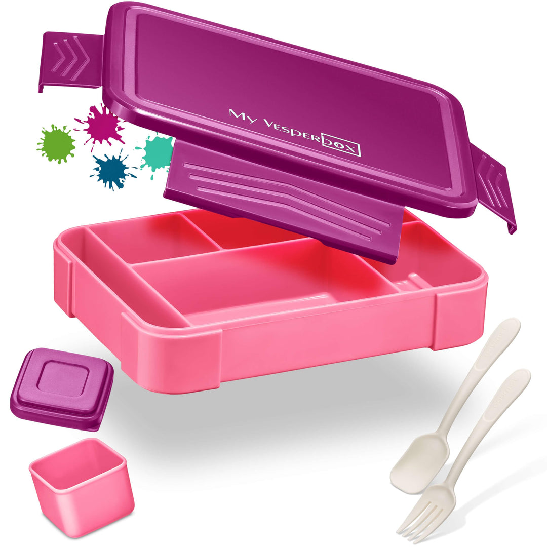 My Vesperbox® Brotdose für Kinder mit Fächern [LITE] - Lunchbox mit Trennfächern - Bento Box - Jause