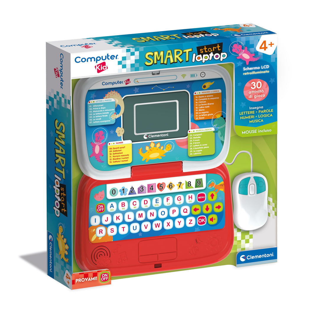 Clementoni Smart Start Laptop – Lernspiel 4 Jahre, Computer Kid, elektronisches Geschenk, Italienisc