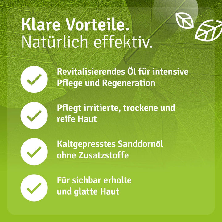 Casida® Sanddornöl - Sanddornfruchtfleischöl naturrein - Hautpflege Öl für intensive Pflege und Rege