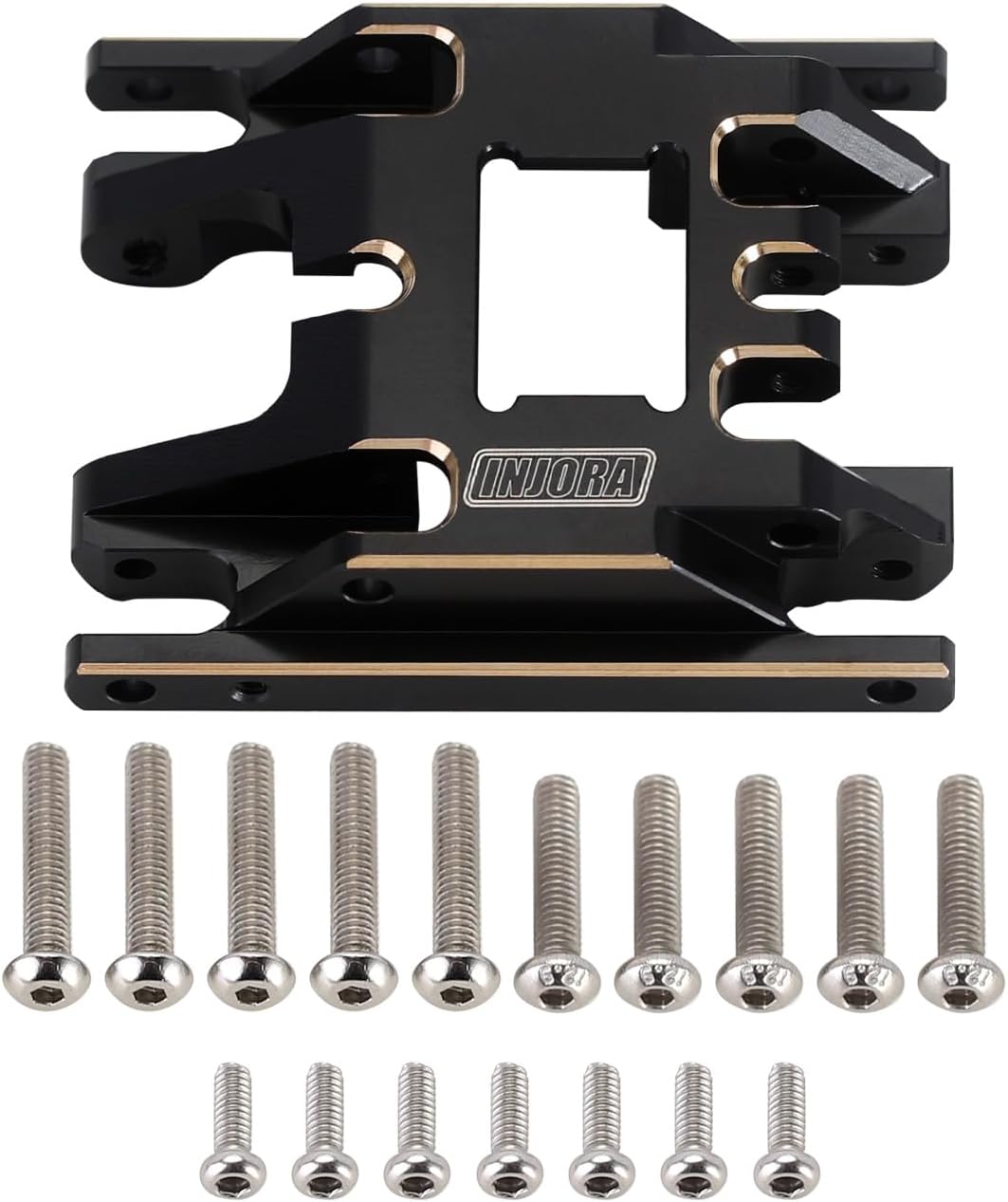 INJORA Unterfahrschutz 53g Getriebelager für 1/18 RC Crawler TRX4M Upgrade Schwarz, Schwarz