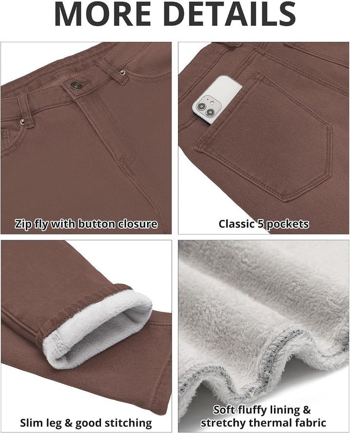Roskiky Skinny Jeans Damen High Waist Thermo Jeans Damen Winter Gefütter Thermo Jeans Leggings Damen
