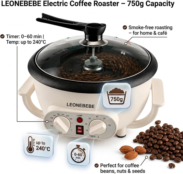 Home Kaffeeröster, röstmaschine, Haushalt Elektrischer Kaffeebohne Baker Nuss Erdnuss Cashew Kastani