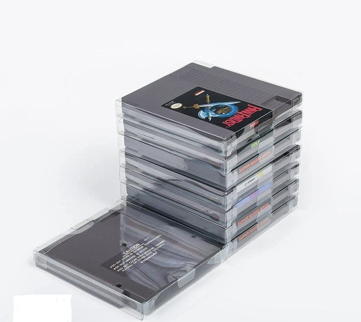 Link-e : 10 X Transparente Kunststoff Schutzhulle Kompatibel mit Nintendo NES Spielkassette