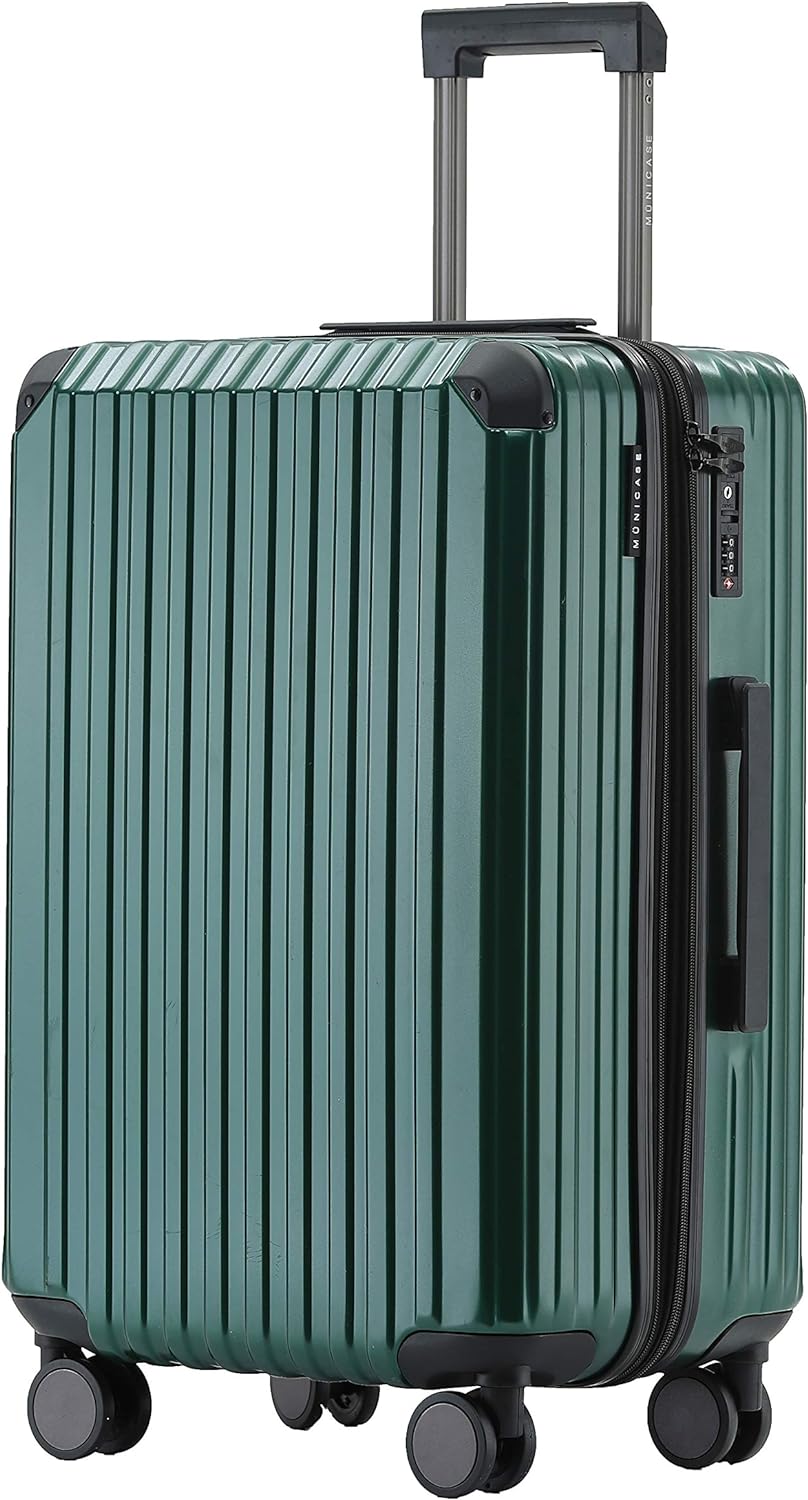 Münicase M816 TSA-Schloss Koffer Reisekoffer Trolley Kofferset Hardschale Boardcase (Dunkelgreen, Gr