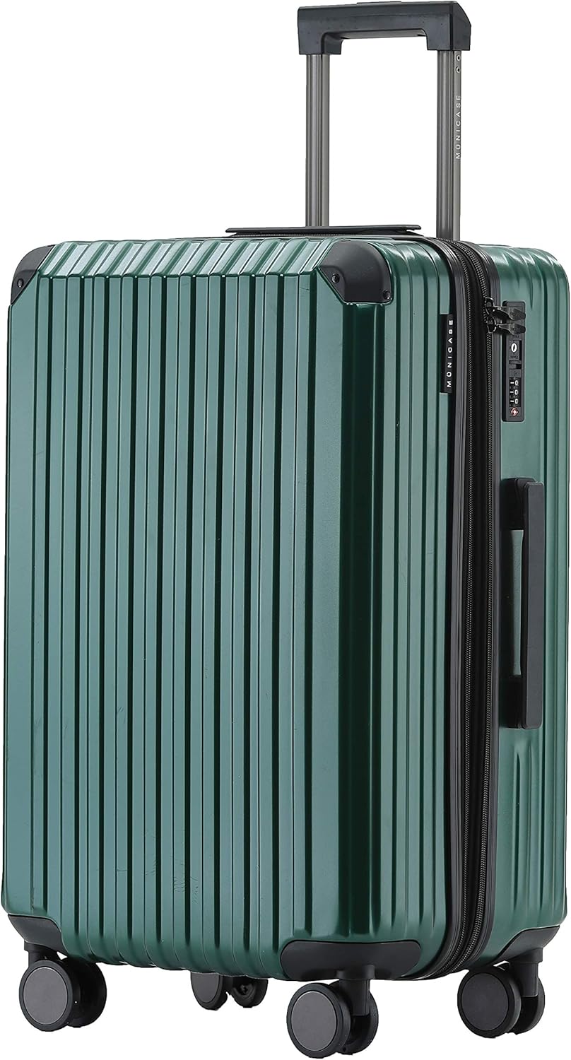 Münicase M816 TSA-Schloss Koffer Reisekoffer Trolley Kofferset Hardschale Boardcase (Dunkelgreen, Gr