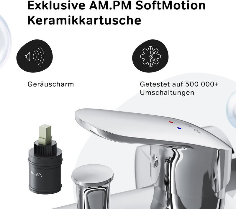 AM.PM Like FLA10000 Wannen- & Brausebatterie mit Einhebelmischer | SA-Standard, SoftMotion Keramikka