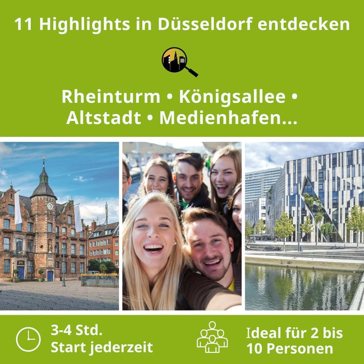 Schnitzeljagd Düsseldorf – Stadtspiel für Erwachsene und Familien | Stadtrallye durch die Düsseldorf
