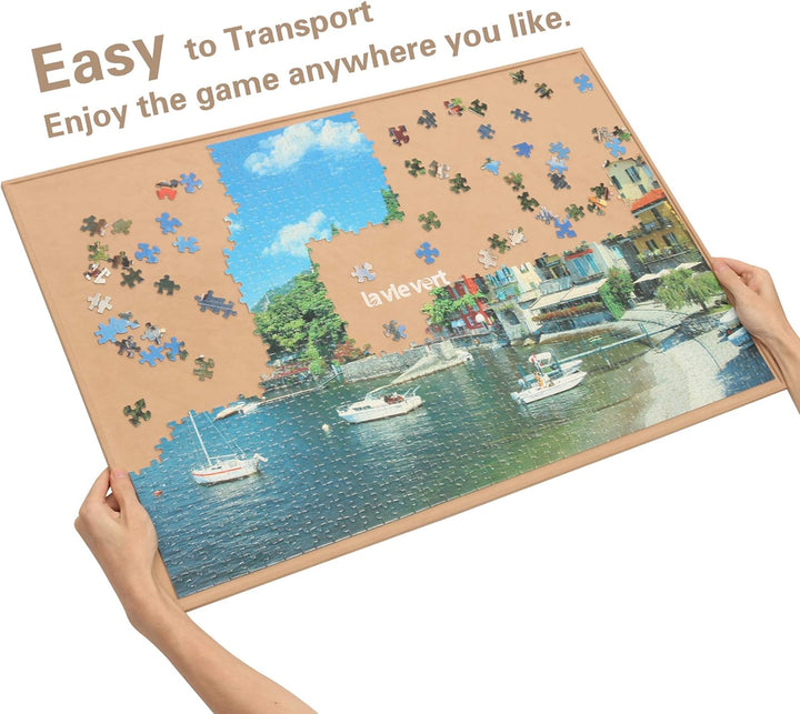 LAVIEVERT Wooden Jigsaw Puzzle Board Puzzle Storage Puzzle Saver with Non-Slip Surface for Up to 100