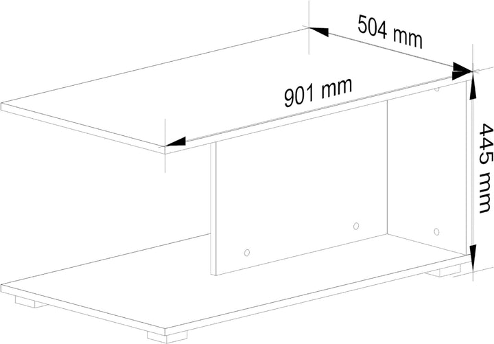 AKORD Couchtisch Holz | Margo 90x45x50cm | Schrank für Wohnzimmer | Schlafzimmer Schrank | Minimalis