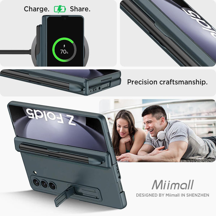 Miimall Kompatibel mit Samsung Galaxy Z Fold 5 Hülle, Fold 5 Hülle mit Stifthalter [Magnetischer Sch