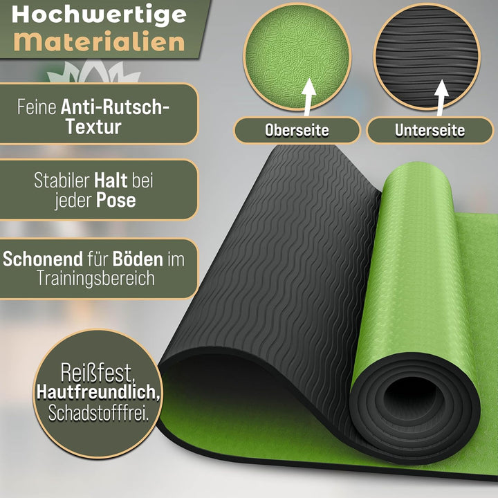 RE:SPORT Yogamatte Phthalatfrei | Gymnastikmatte rutschfest | Fitnessmatte schadstofffrei | Training