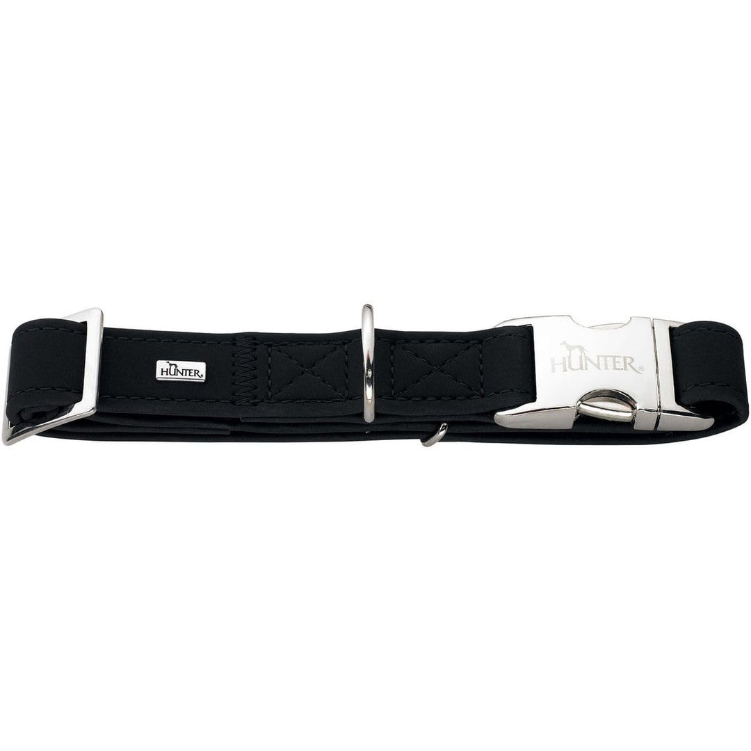 HUNTER SOFTIE ALU-STRONG Hundehalsung, Hundehalsband, Kunstleder, Aluminium Klickverschluss, L, schw