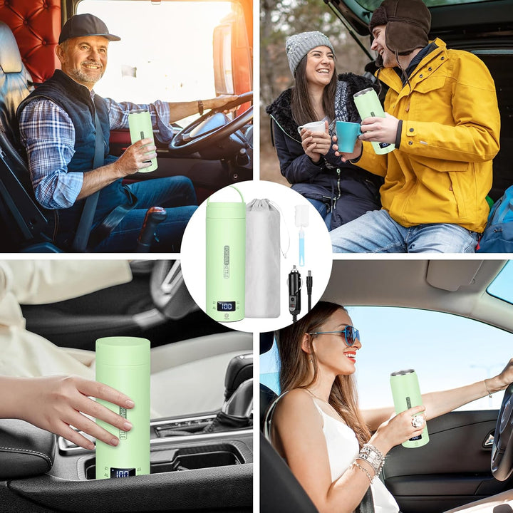 Dreamhigh® Reisewasserkocher, 450ml Mini Wasserkocher, 96W Wasserkocher Klein aus Edelstahl, Auto Wa