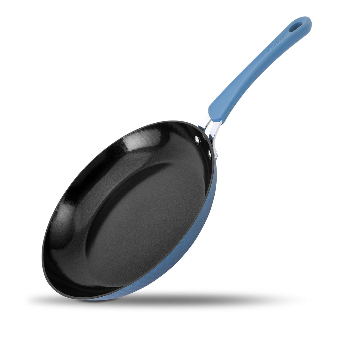 11'' Large Fry Pan - Stylish Kitchen Cookware with Elegant Diamond Pattern, Non-Stick (Works with Mo
