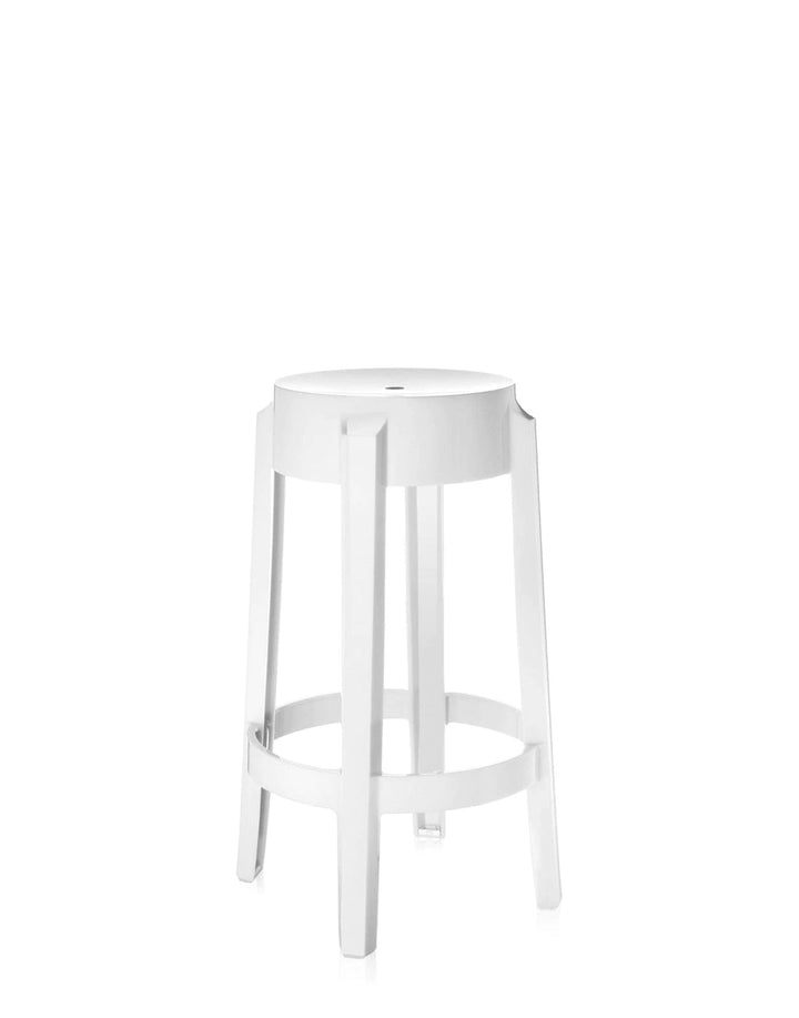 Kartell Charles Ghost, Hocker Medium, H. 65 cm, Weiss, 2er-Satz H. 65 Weissglänzend, H. 65 Weissglän