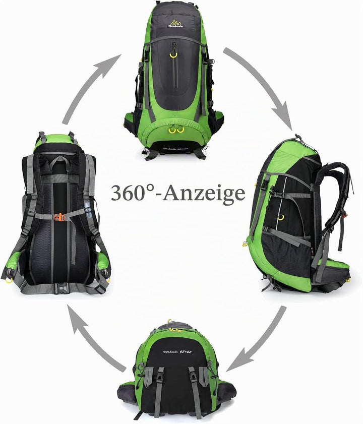 70L Trekkingrucksack Campingrucksack Reiserucksack Wanderrucksack Grosser Rucksack für Damen Herren