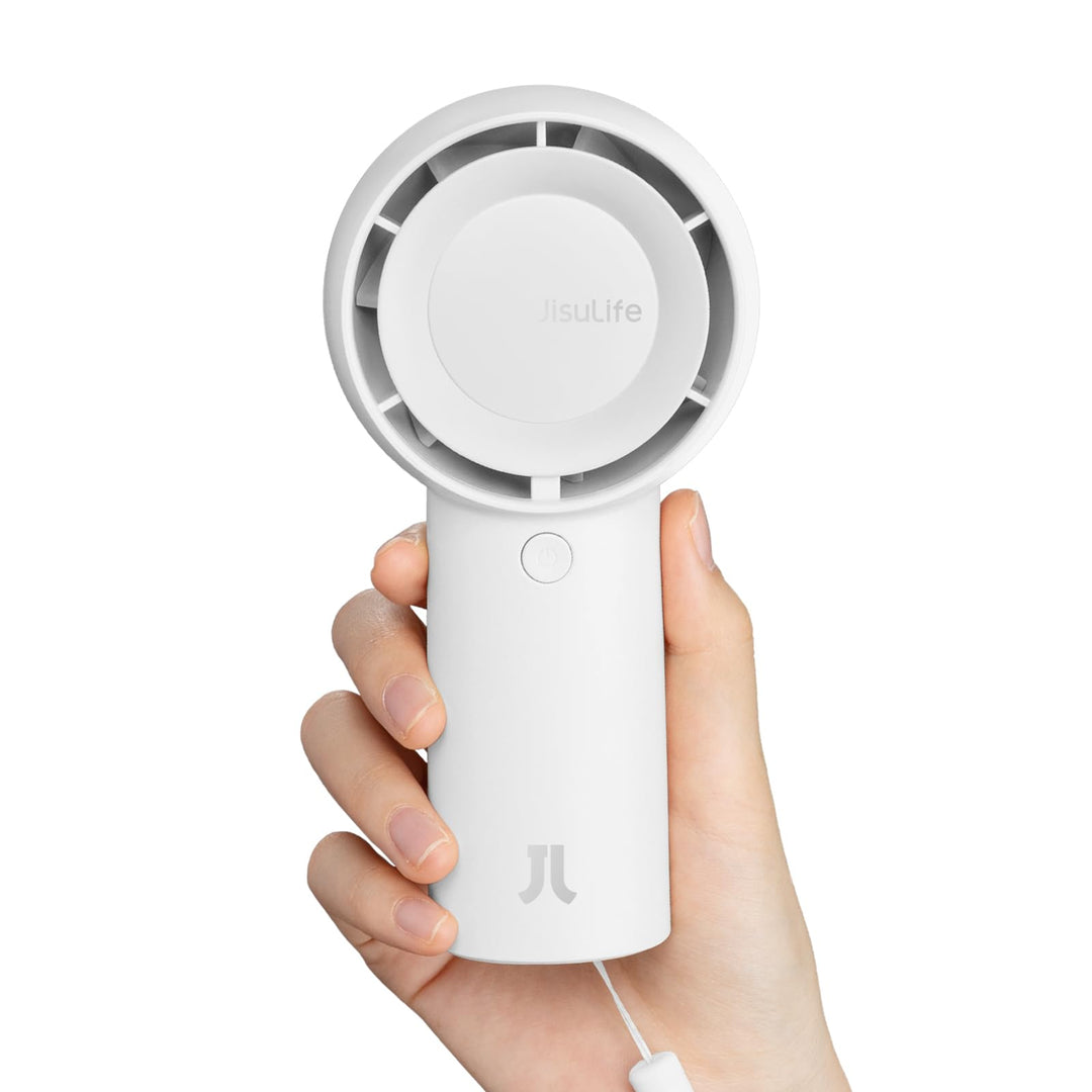 JISULIFE Turbo Handventilator Akku [16 Stunden Lange Arbeitszeit] 4000mAh Tragbarer Mini Ventilator