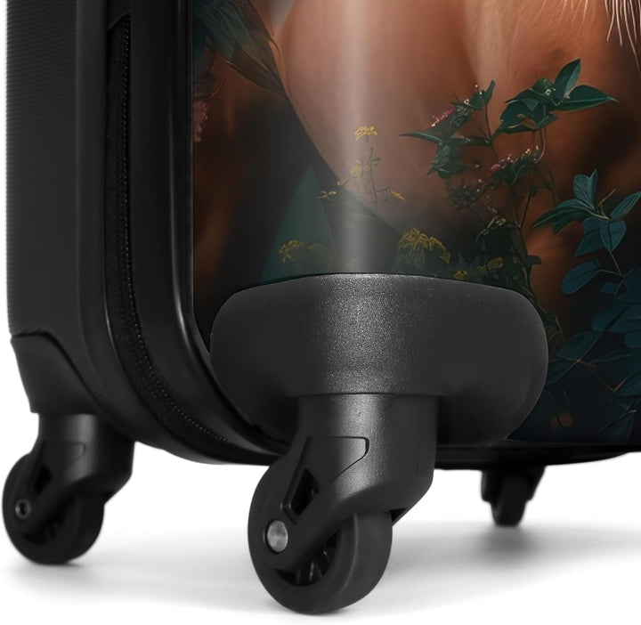 NoBoringSuitcases.com® Koffer Handgepäck Trolley Rollkoffer Kleine Reisekoffer mit 4 Rollen - Pferd