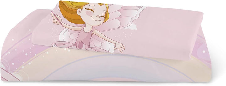 DJDEA Kinderbettwäsche 100x135 cm - Kinder Bettwäsche Feen Elfen, Weich Mikrofaser Baby Bettwäsche f