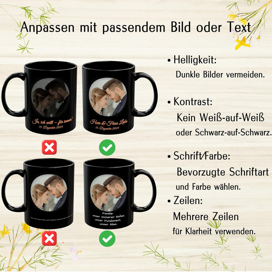 Individuelle Tasse mit Bild oder Text Ihrer Uploads, personalisierte Tasse, mikrowellen- und spülmas