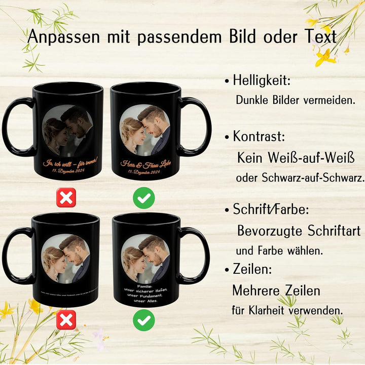 Individuelle Tasse mit Bild oder Text Ihrer Uploads, personalisierte Tasse, mikrowellen- und spülmas